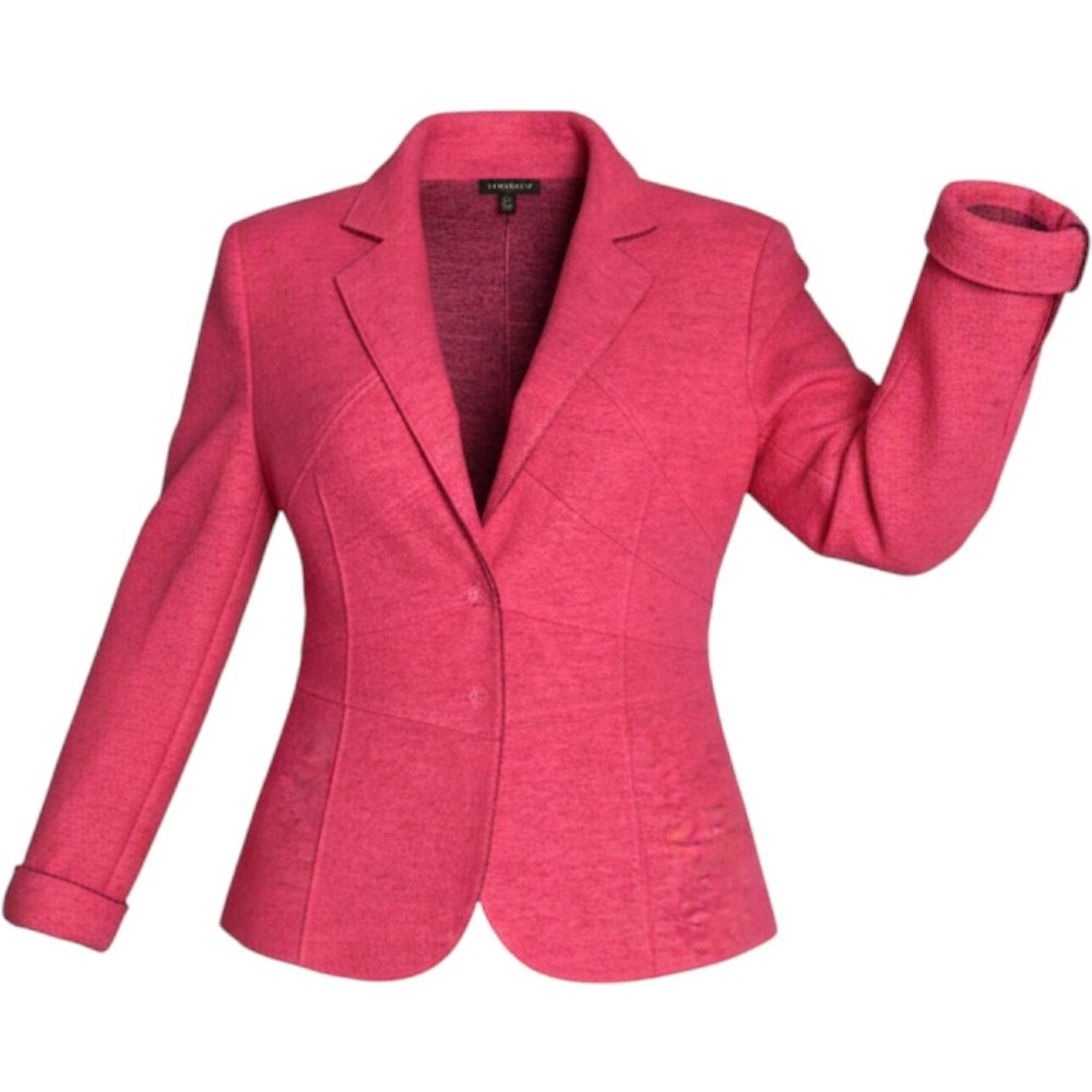 Parkhurst Tokyo Mod Wool Jacket Womens XL Snap Front Blazer Hot Pink Fun $145